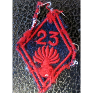 LOSANGE DE BRAS MODÈLE 45 : modèle précoce  troupe du 23°régiment d'infanterie Algérie, Tunisie 1957