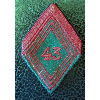 LOSANGE DE BRAS MODÈLE 45 : écusson troupe du 43° Groupe de Compagnies de Quartier Général AFN