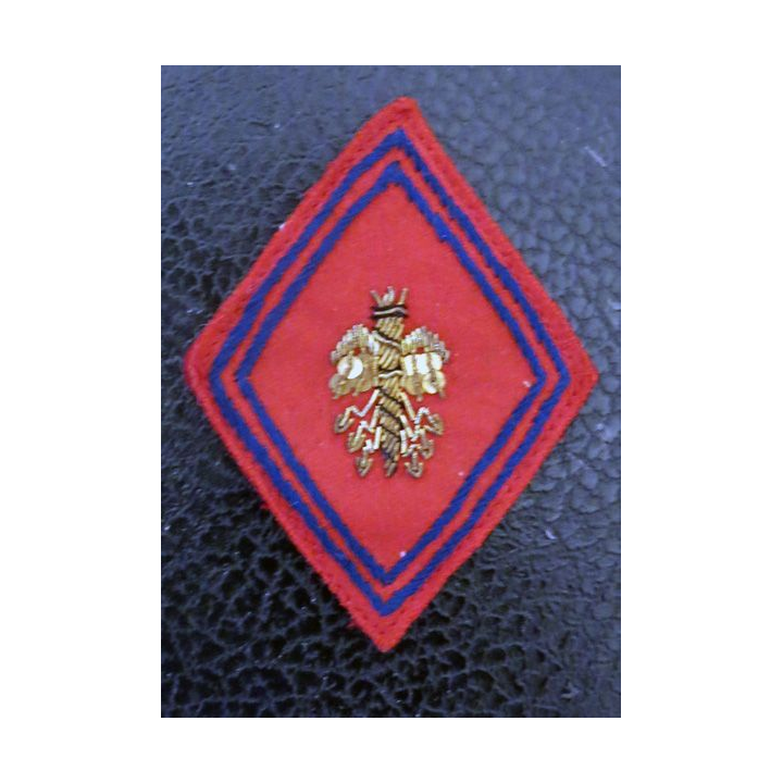 LOSANGE DE BRAS MODÈLE 45 : modèle officier d'artillerie breveté Etat-Major en canetille