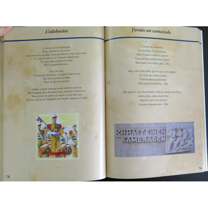 Livre de carnet de chants des Soldats de France de l'académie Militaire de saint Cyr Coëtquidan 