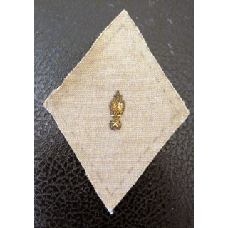 LOSANGE DE BRAS MODÈLE 45 : modèle officier Ecole Militaire du Corps technique et administratif sur toile écru en canetille