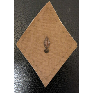 LOSANGE DE BRAS MODÈLE 45 : modèle officier Ecole Militaire du Corps technique et administratif sur toile écru en canetille