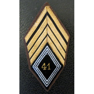 LOSANGE DE BRAS MODÈLE 45 : Sergent major du 41° régiment de transmissions 1946 - 1958 Maroc