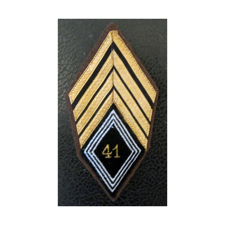 LOSANGE DE BRAS MODÈLE 45 : Sergent major du 41° régiment de transmissions 1946 - 1958 Maroc
