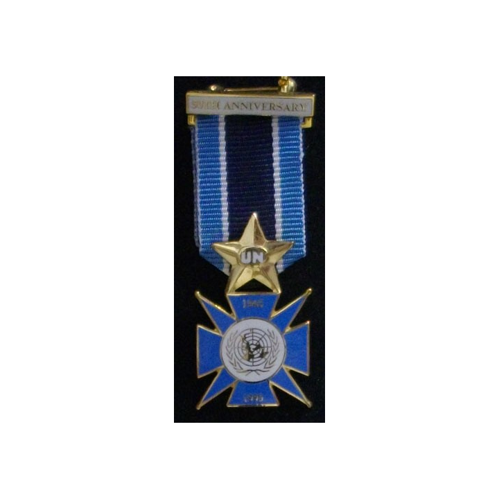 ONU : MÉDAILLE DU CINQUANTIÈME ANNIVERSAIRE ONU (RÉDUCTION)