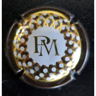 Capsule Muselet de bouteille de champagne MIGNON Pierre n° 219g contour marron centre blanc