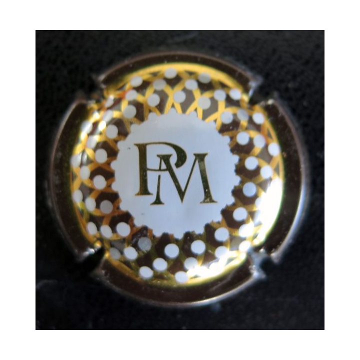 Capsule Muselet de bouteille de champagne MIGNON Pierre n° 219g contour marron centre blanc