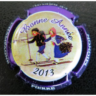 Capsule Muselet de bouteille de champagne MIGNON Pierre n° 84a contour violet métallisé