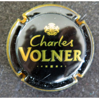 Capsule Muselet de bouteille de Mousseux VOLNER Charles n° 13b noir et or, blason et surlignage fin