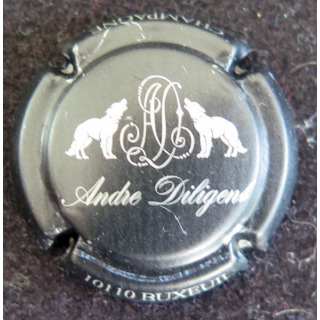 Capsule Muselet de bouteille de champagne DILIGENT André & Fils n°7b noir mat et argent