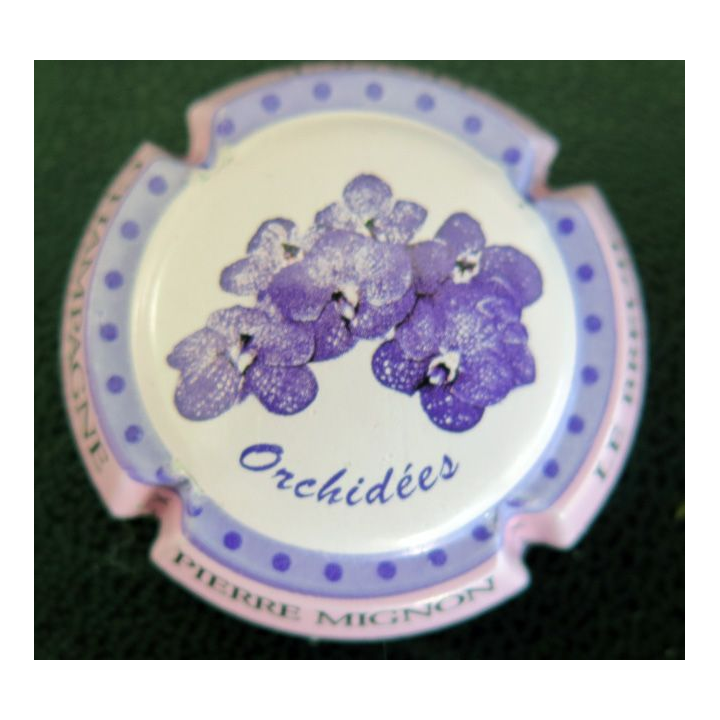 Capsule Muselet de bouteille de champagne MIGNON Pierre n° 118 contour rose