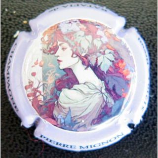 Capsule Muselet de bouteille de champagne MIGNON Pierre n° 303b ratafia, contour mauve