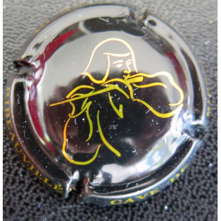 Capsule Muselet de bouteille de crémant D'Alsace CAVE DE RIBEAUVILLÉ  n° 1 noir et or