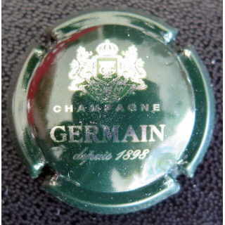 Capsule Muselet de bouteille de champagne GERMAIN H. n° 33f quart vert foncé et métal