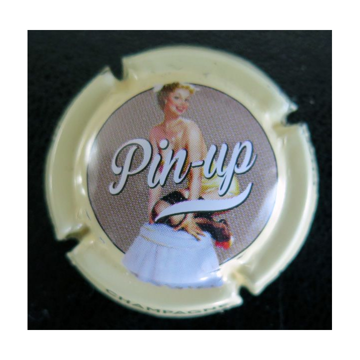 Capsule Muselet de bouteille de champagne GENERIQUE n° 1073d centre gris Pin Up