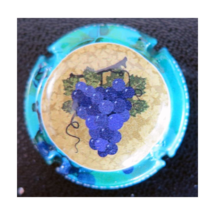 Capsule Muselet de bouteille de champagne MIGNON Pierre n° 293a ratafia, contour turquoise