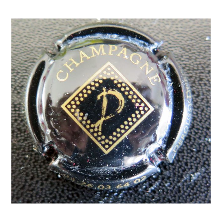 Capsule Muselet de bouteille de champagne DEROUSSY-DUBOIS n° 6 noir et or