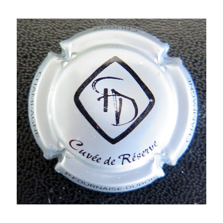 Capsule Muselet de bouteille de champagne FOURNAISE-DUBOIS Patrick n° 2d cuvée de réserve, argent et noir
