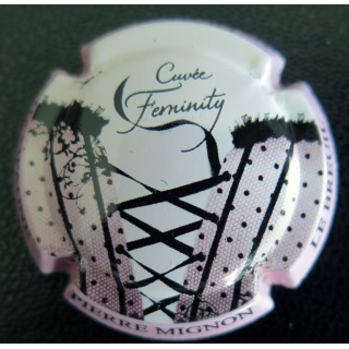 Capsule Muselet de bouteille de champagne MIGNON Pierre n° 115a contour rose cuvée feminity