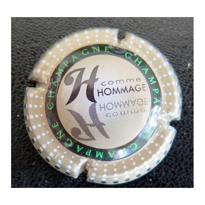 Capsule Muselet de bouteille de champagne GENERIQUE n° 799j H Hommage, verso or