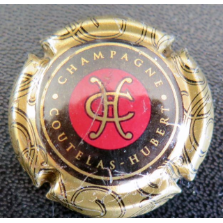 Capsule Muselet de bouteille de champagne COUTELAS Hubert n° 9 Contour or cercle noir
