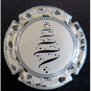 Capsule Muselet de bouteille de champagne COTE DES BLANCS n° 2c fond crème