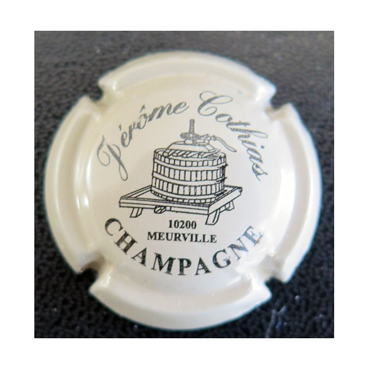 Capsule Muselet de bouteille de champagne COTHIAS Jérôme n° 5b grège et noir