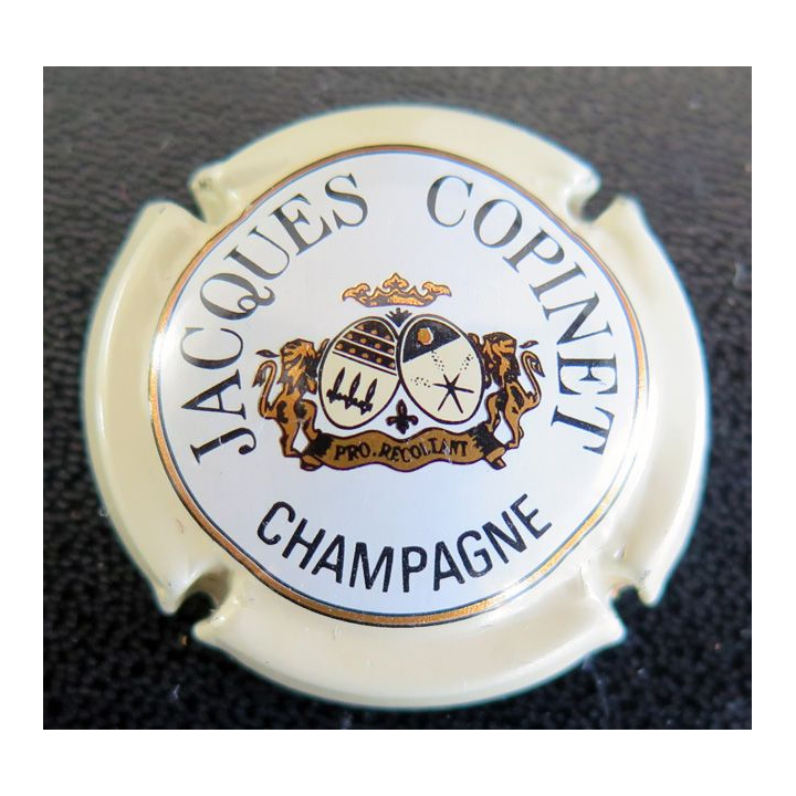 Capsule Muselet de bouteille de champagne COPINET Jacques n° 1 contour crème