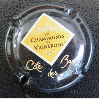Capsule Muselet de bouteille de champagne COTE DES BAR n° 15c fond noir