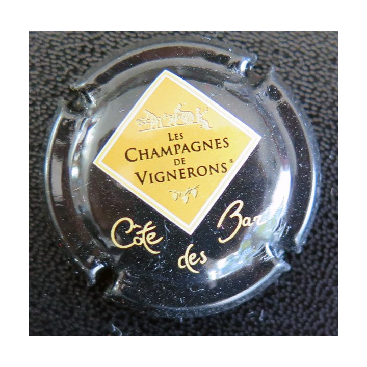 Capsule Muselet de bouteille de champagne COTE DES BAR n° 15c fond noir