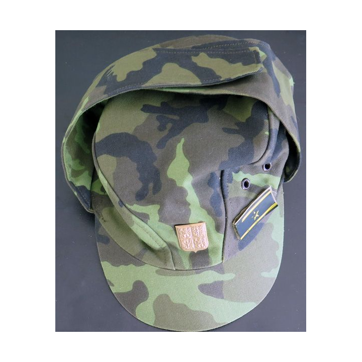 CASQUETTE de Major de l'armée Tchèque avec insigne de grade et de formation