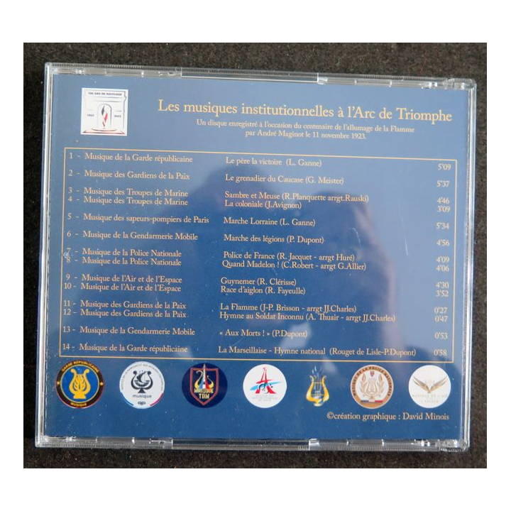 DISQUE CD : 100° anniversaire de l'allumage de la Flamme sous l'Arc de Triomphe 1923 2023