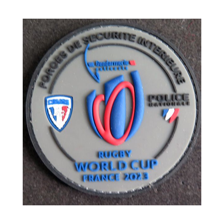 Insigne caoutchouc de la Coupe du Monde de Rugby France 2023 Forces de sécurité intérieures