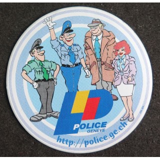 autocollant Police Genève diamètre 9,5 cm