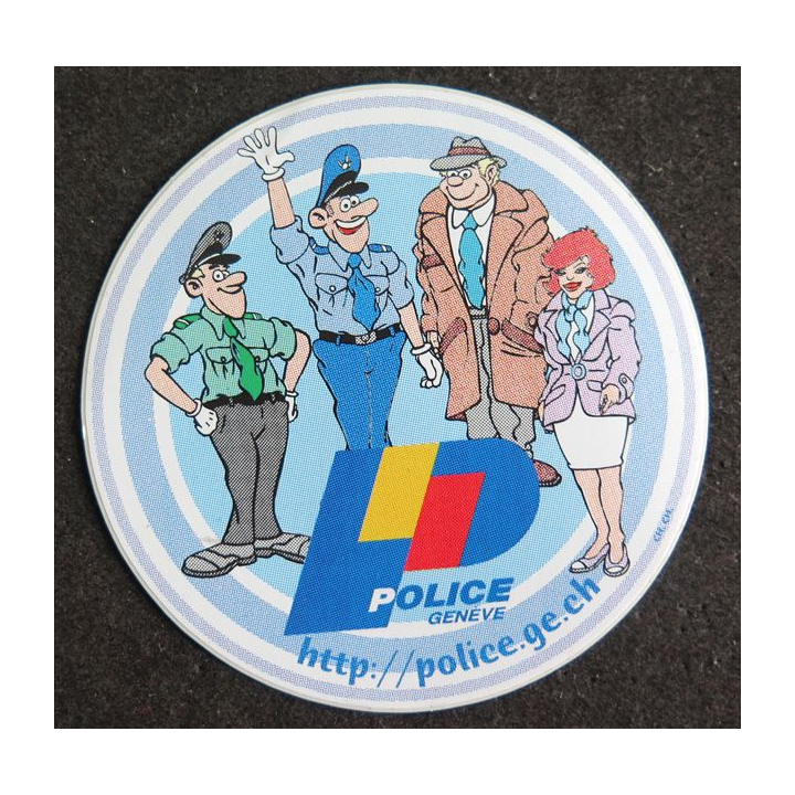autocollant Police Genève diamètre 9,5 cm