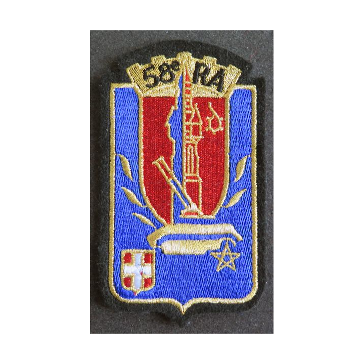 58° RA : insigne tissu de calot du 58° régiment d'Artillerie