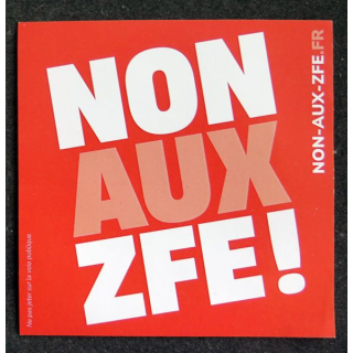 autocollant NON AUX ZFE
