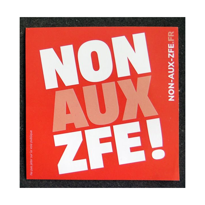autocollant NON AUX ZFE