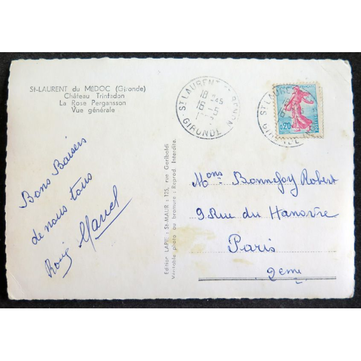 Carte Postale Souvenir de Saint Laurent du Médoc