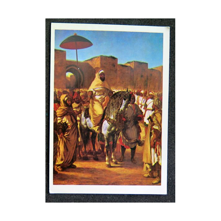 Carte Postale Le Sultan Mulay Abd er Rahman entouré de sa garde