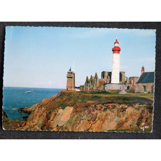 Carte Postale La Bretagne en couleurs La Pointe Saint-Mathieu le Phare et les ruines de l'Abbaye
