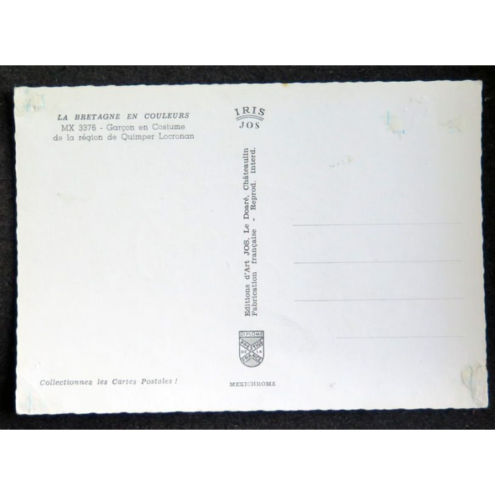Carte Postale La Bretagne en couleurs Garçon en costume de Quimper Locronan