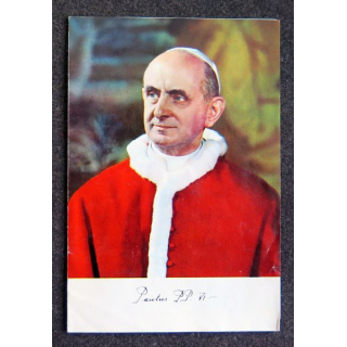 Image du pape Paul VI avec Prière Le Coeur du Christ