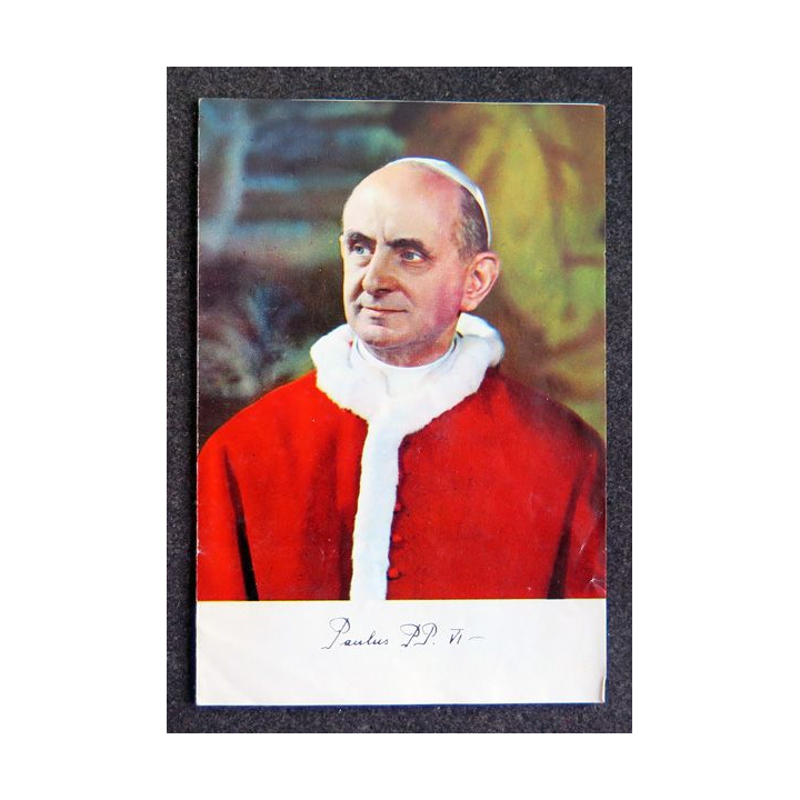 Image du pape Paul VI avec Prière Le Coeur du Christ