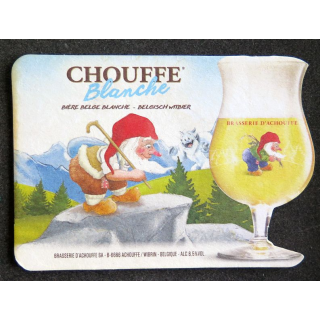 DESSOUS DE VERRE A BIÈRE La Chouffe Blanche 13 x 9 cm