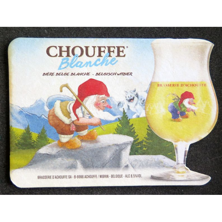 DESSOUS DE VERRE A BIÈRE La Chouffe Blanche 13 x 9 cm