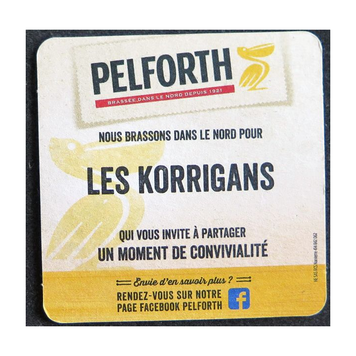 DESSOUS DE VERRE A BIÈRE Pelforth s'invite chez les Korrigans 9 cm