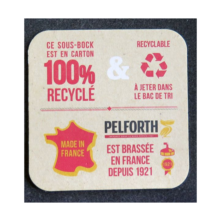 DESSOUS DE VERRE A BIÈRE Pelforth brassée dans le Nord depuis 1921