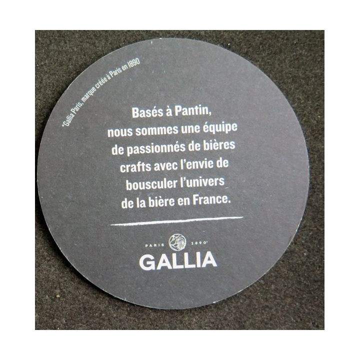 DESSOUS DE VERRE A BIÈRE Gallia brassée à Pantin