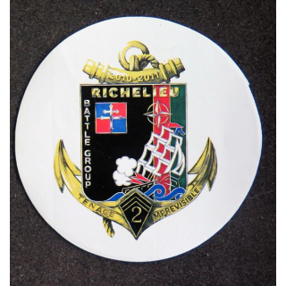 Autocollant 2° RIMA Richelieu Battle Group diamètre 9 cm
